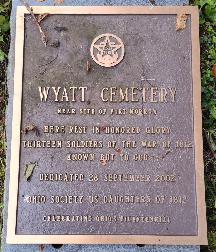 WYATT CEMETERY WAR OF 1812 VETERANS MEMORIAL PLAQUE
