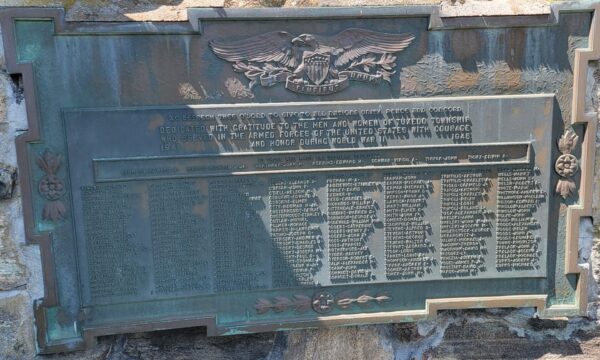TUXEDO TOWNSHIP WORLD WAR II MEMORIAL PLAQUE B