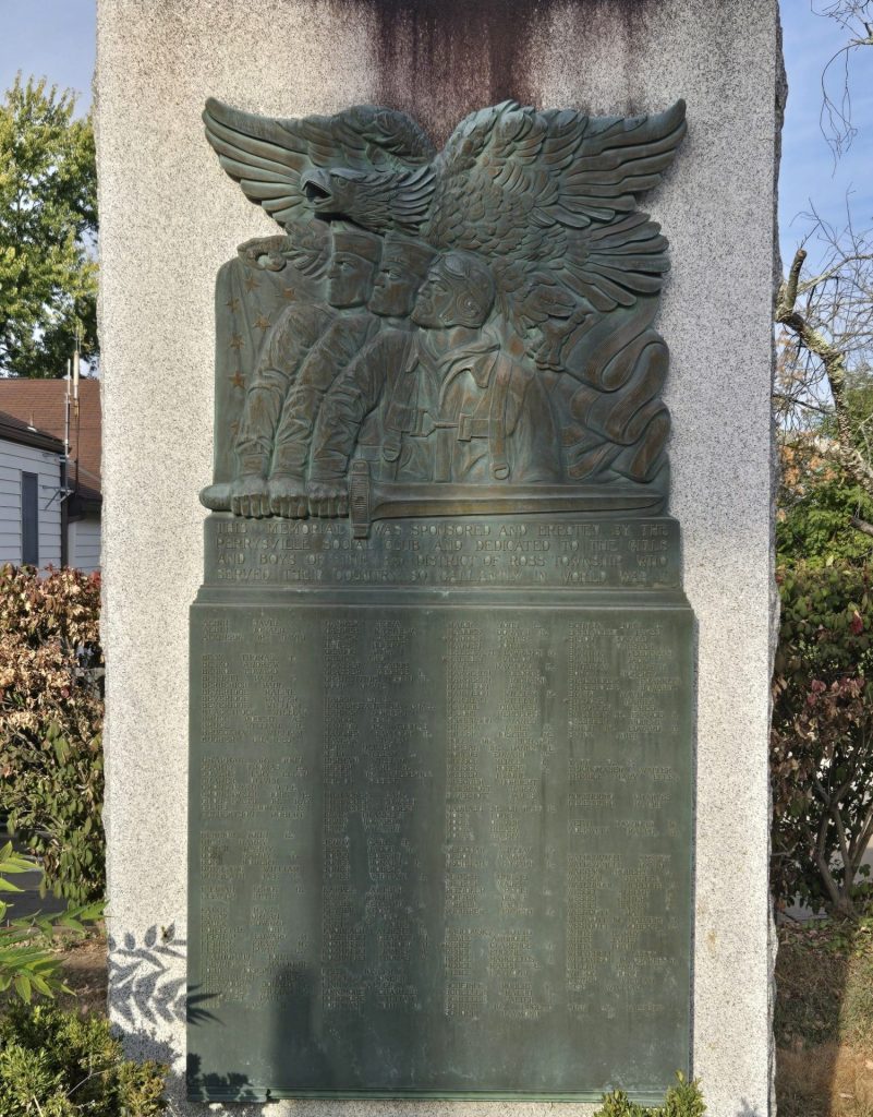 3RD DISTRICT OF ROSS TOWNSHIP WORLD WAR II MEMORIAL PLAQUE