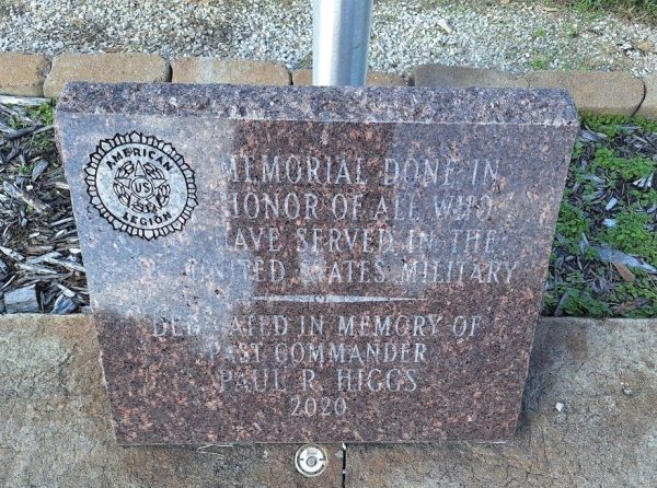 AMERICAN LEGION ALL WHO SERVED MEMORIAL FLAGPOLE STONE