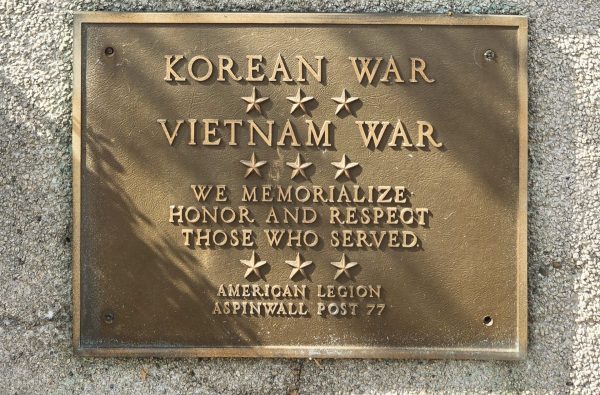 AMERICAN LEGION ASPINWALL POST 77 WAR MEMORIAL PLAQUE B