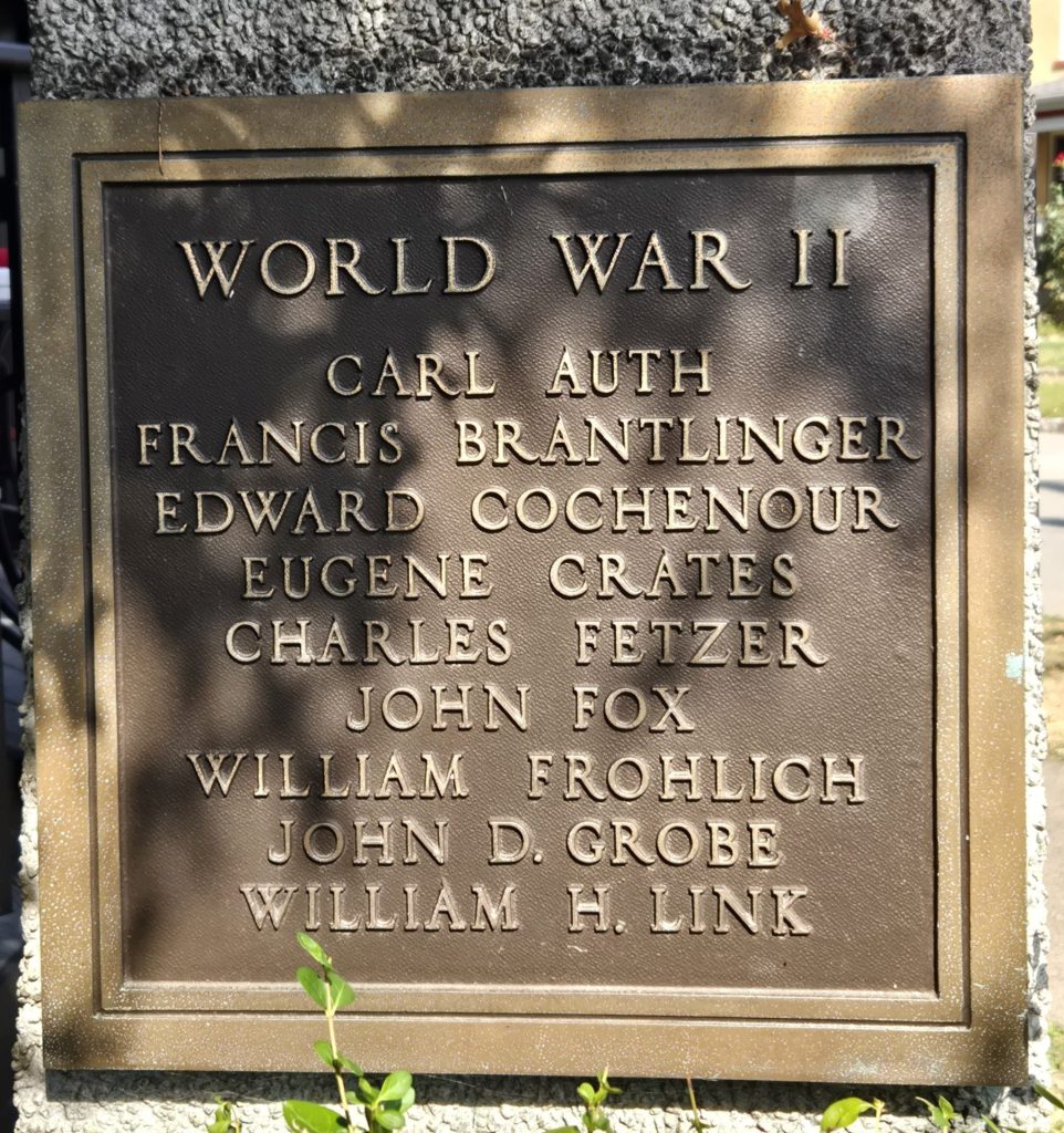 AMERICAN LEGION ASPINWALL POST 77 WAR MEMORIAL PLAQUE C