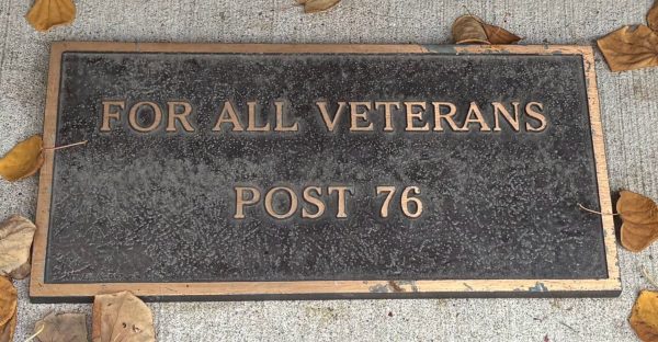 AMERICAN LEGION POST 76 FOR ALL VETERANS MEMORIAL BENCH PLAQUE