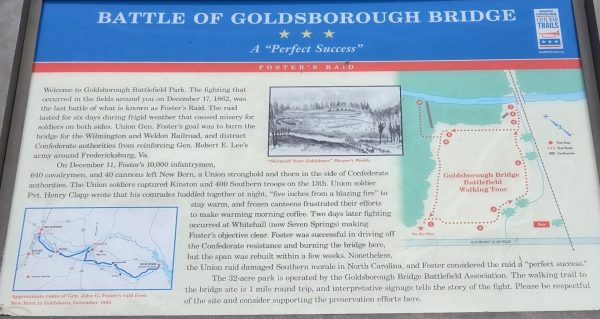 BATTLE OF GOLDSBOROUGH BRIDGE WAR MEMORIAL PANEL