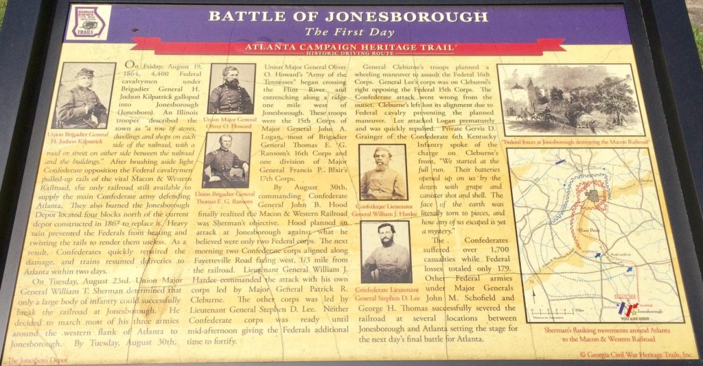 BATTLE OF JONESBOROUGH THE FIRST DAY WAR MEMORIAL PANEL