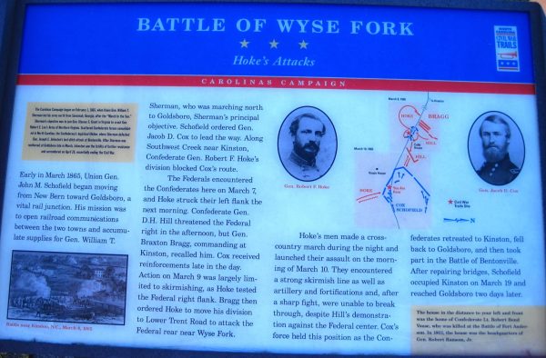 BATTLE OF WYSE FORK WAR MEMORIAL PANEL