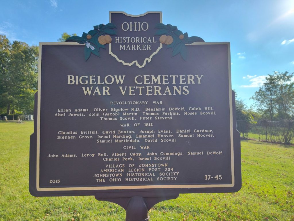 BIGELOW CEMETERY WAR VETERANS MEMORIAL MARKER