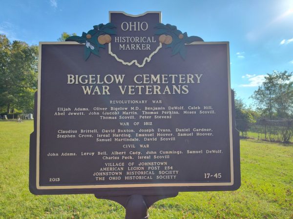 BIGELOW CEMETERY WAR VETERANS MEMORIAL MARKER