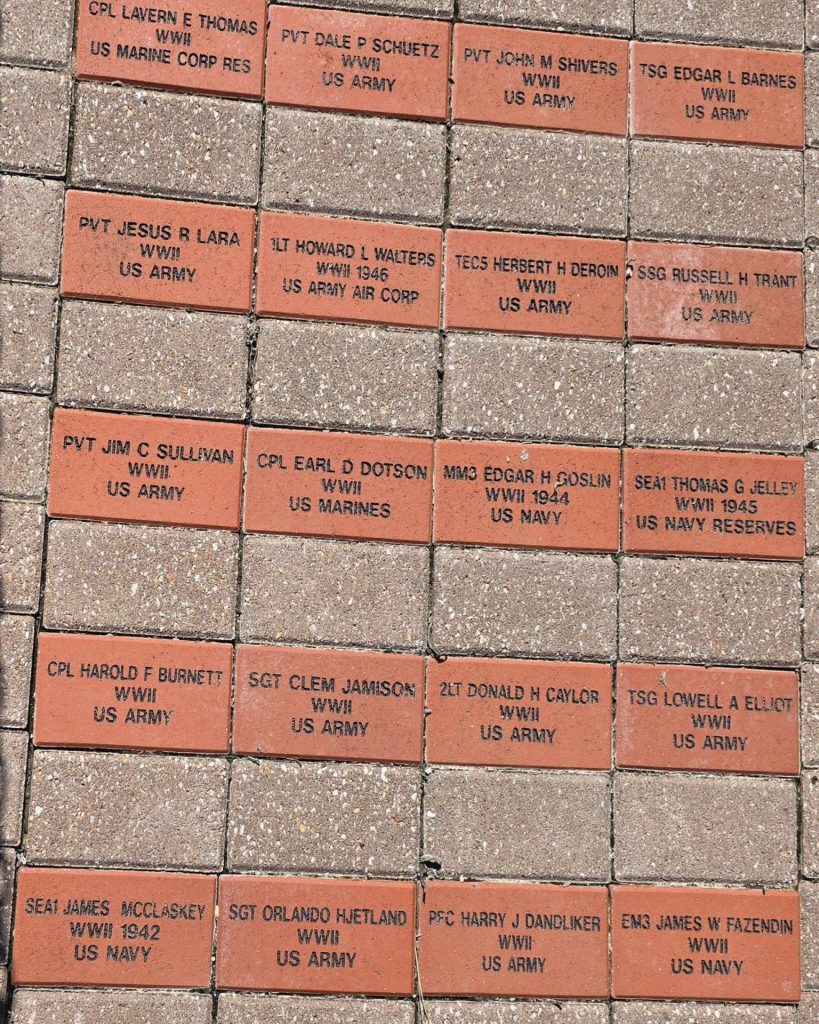BROWN COUNTY FALLEN VETERANS MEMORIAL BRICKS SECTION B