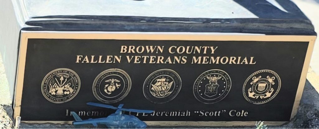 BROWN COUNTY FALLEN VETERANS MEMORIAL PLAQUE
