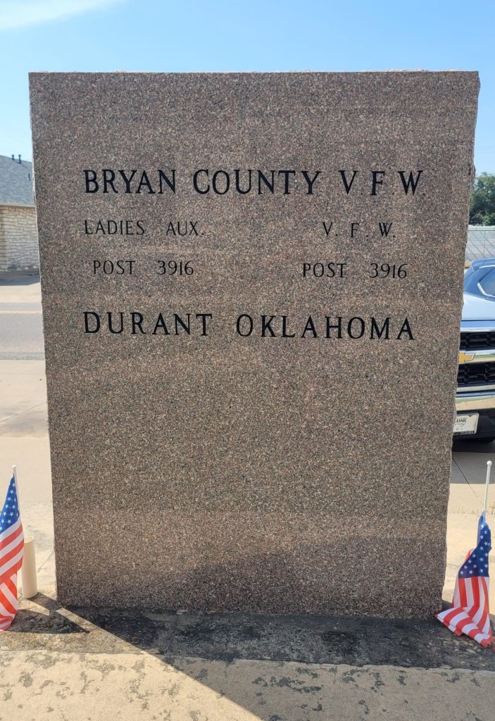 BRYAN COUNTY V.F.W. WAR MEMORIAL BACK