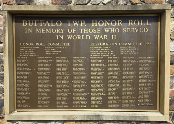 BUFFALO TWP. HONOR ROLL VETERANS MEMORIAL PLAQUE A