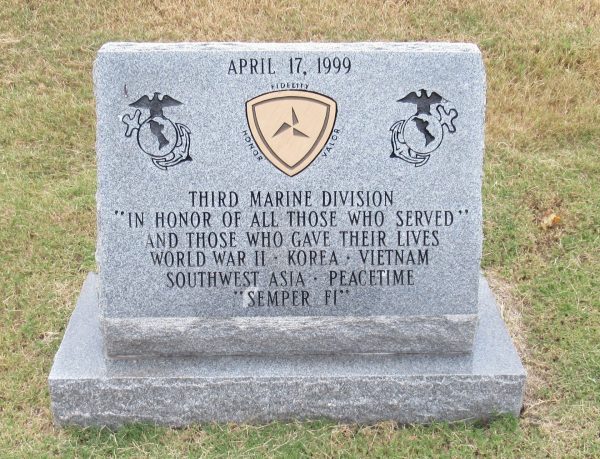 CHATTANOOGA NATIONAL CEMETERY THIRD MARINE DIVISION WAR MEMORIAL