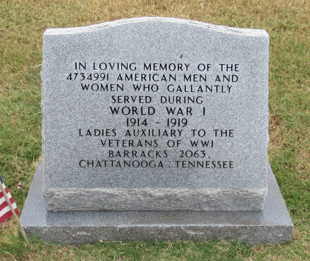 CHATTANOOGA NATIONAL CEMETERY WORLD WAR I MEMORIAL