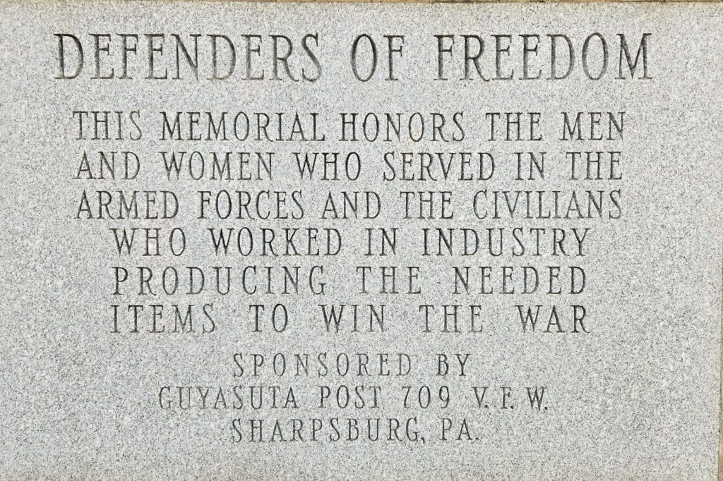 DEFENDERS OF FREEDOM ARMED FORCES MEMORIAL TABLET