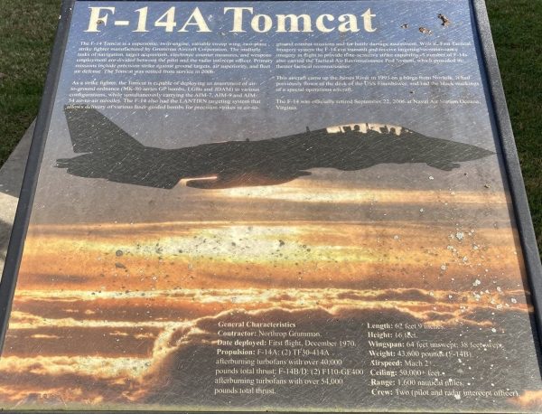 F-14 TOMCAT WAR MEMORIAL PLAQUE B