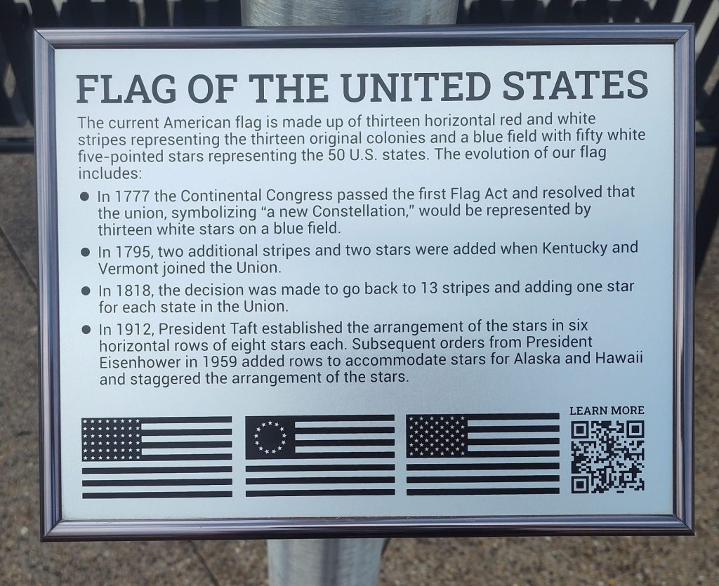 FLAG OF THE UNITED STATES MEMORIAL FLAGPOLE PLAQUE