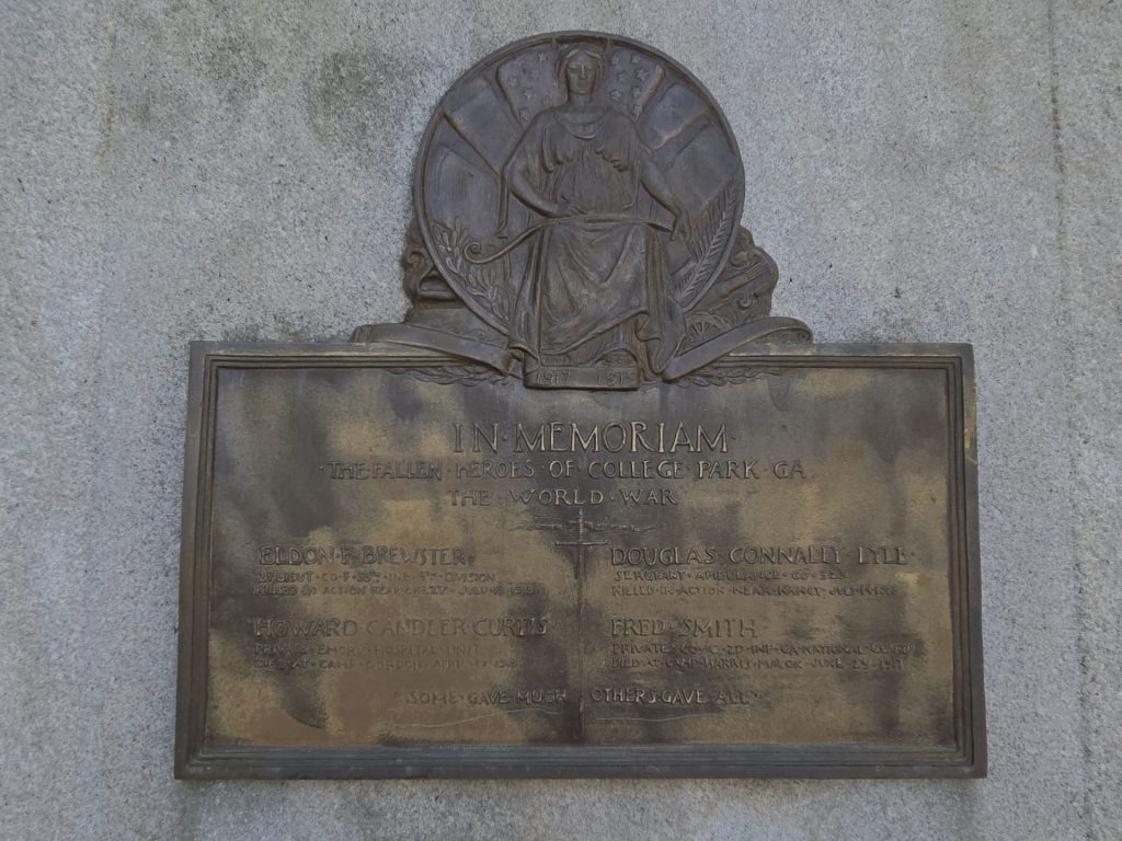 IN MEMORIAM THE FALLEN HEROES OF COLLEGE PARK WORLD WAR MEMORIAL PLAQUE