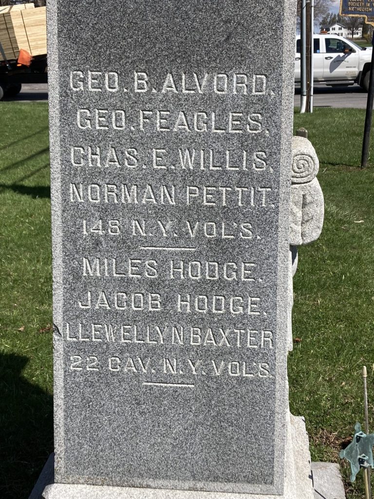 IN MEMORY OF SOLDIERS IN THIS VICINITY MEMORIAL BACK