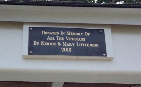 KERMIT & MARY LITTLEJOHN ALL VETERANS MEMORIAL GAZEBO PLAQUE