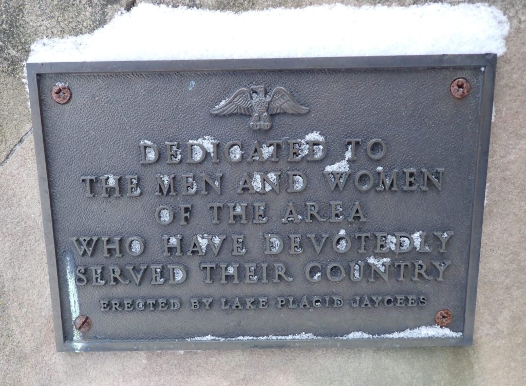 LAKE PLACID JAYCEES VETERANS MEMORIAL PLAQUE