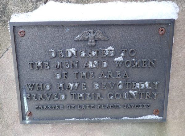 LAKE PLACID JAYCEES VETERANS MEMORIAL PLAQUE