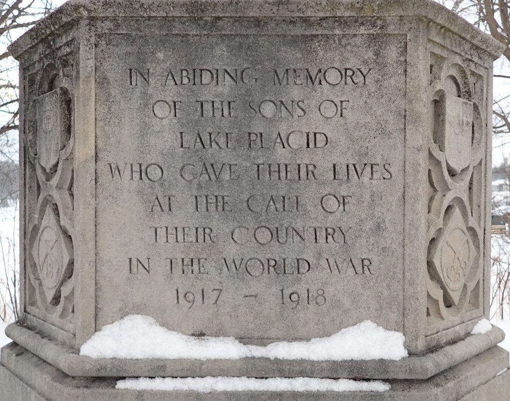 LAKE PLACID WORLD WAR MEMORIAL STONE A