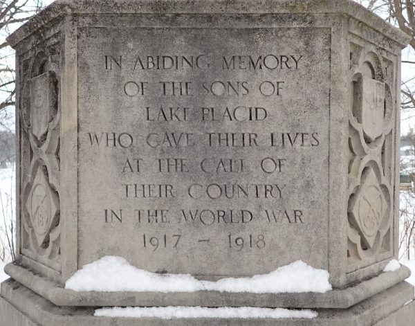LAKE PLACID WORLD WAR MEMORIAL STONE A