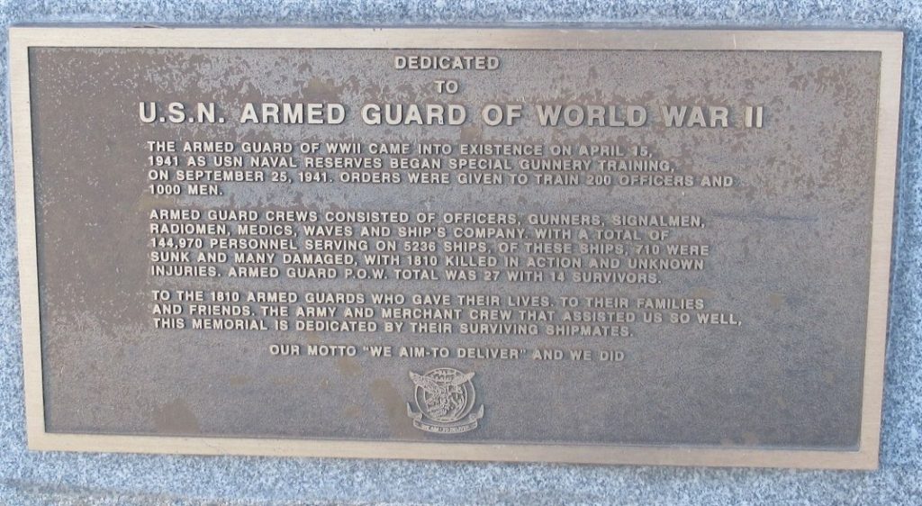 MASSACHUSETTS VETERANS MEMORIAL CEMETERY ARMED GUARD MEMORIAL