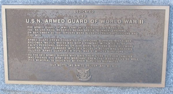 MASSACHUSETTS VETERANS MEMORIAL CEMETERY ARMED GUARD MEMORIAL