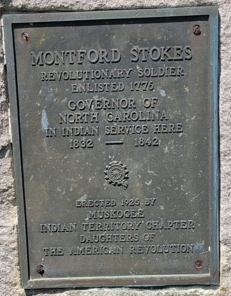 MONTFORT STOKES REVOLUTIONARY SOLDIER WAR MEMORIAL PLAQUE