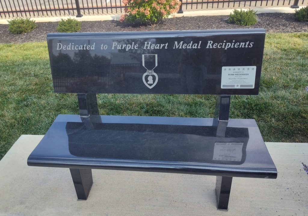 NEW WASHINGTON PURPLE HEART MEDAL MEMORIAL BENCH