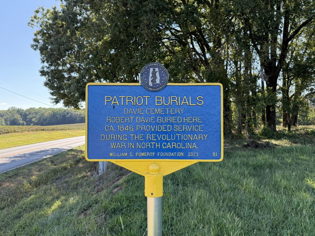 PATRIOT BURIALS DAVIE CEMETERY REVOLUTIONARY WAR MEMORIAL MARKER