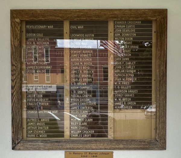 PRATTSBURGH HONOR ROLL WAR MEMORIAL GAZEBO PLAQUE A