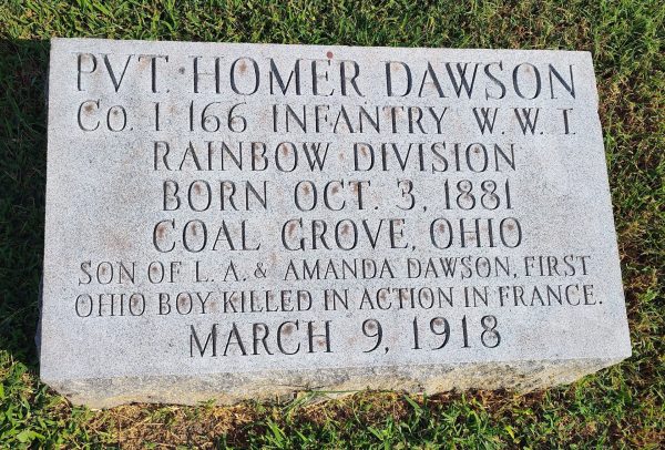 PVT HOMER DAWSON WAR MEMORIAL TABLET