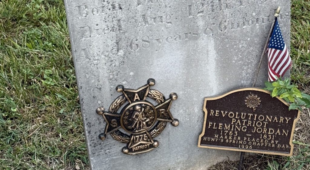 REVOLUTIONARY PATRIOT FLEMING JORDAN WAR MEMORIAL MARKER