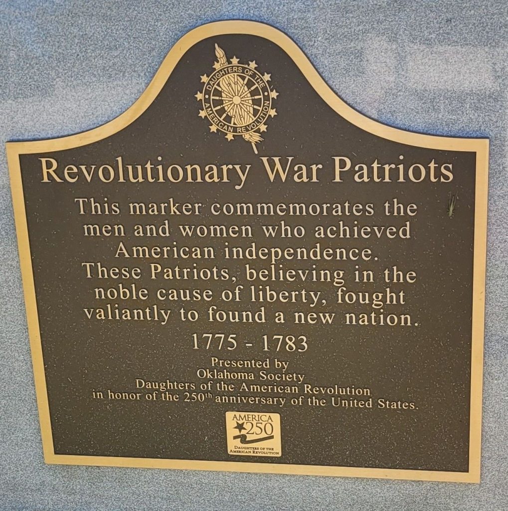 REVOLUTIONARY WAR PATRIOTS MEMORIAL MARKER FORT GIBSON