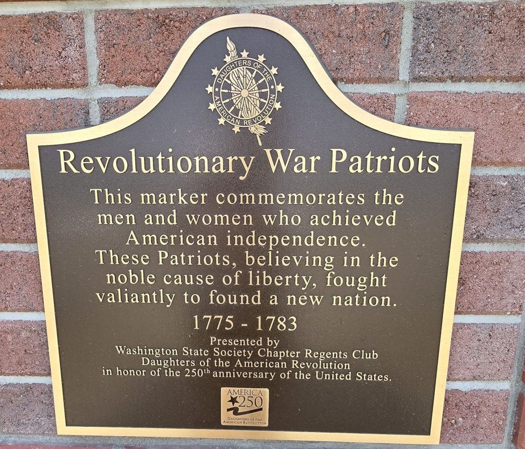 REVOLUTIONARY WAR PATRIOTS MEMORIAL MARKER SPOKANE