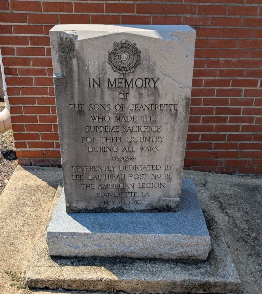 SONS OF JEANERETTE SUPREME SACRIFICE VETERANS MEMORIAL