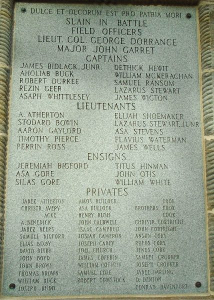 THE BATTLE OF WYOMING REVOLUTIONARY WAR MEMORIAL STONE B