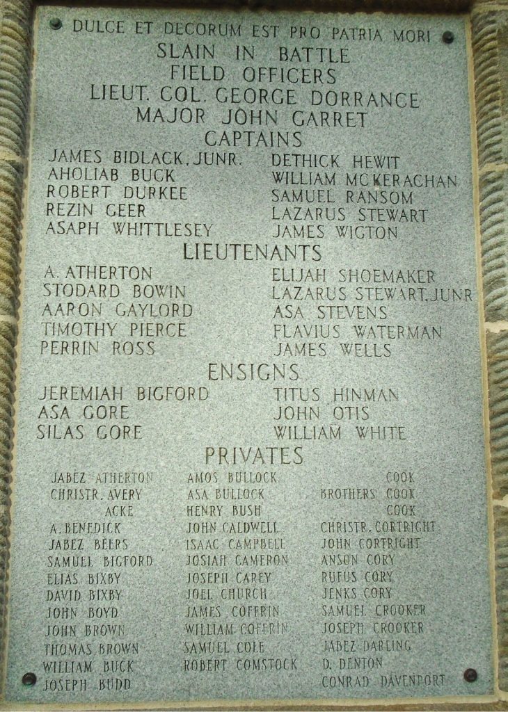 THE BATTLE OF WYOMING REVOLUTIONARY WAR MEMORIAL STONE B