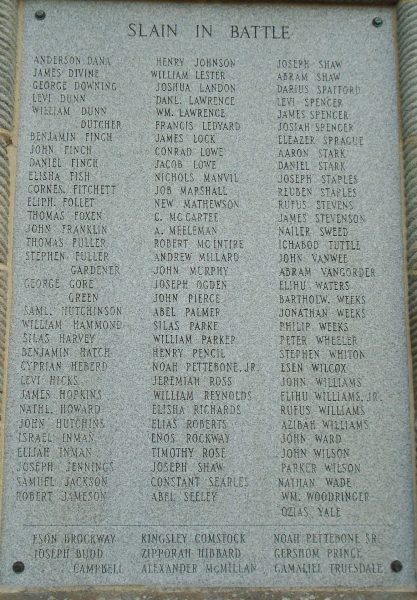 THE BATTLE OF WYOMING REVOLUTIONARY WAR MEMORIAL STONE C