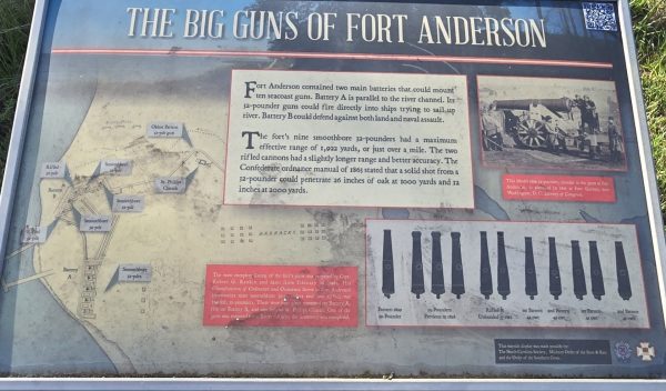 THE BIG GUNS OF FORT ANDERSON WAR MEMORIAL PANEL