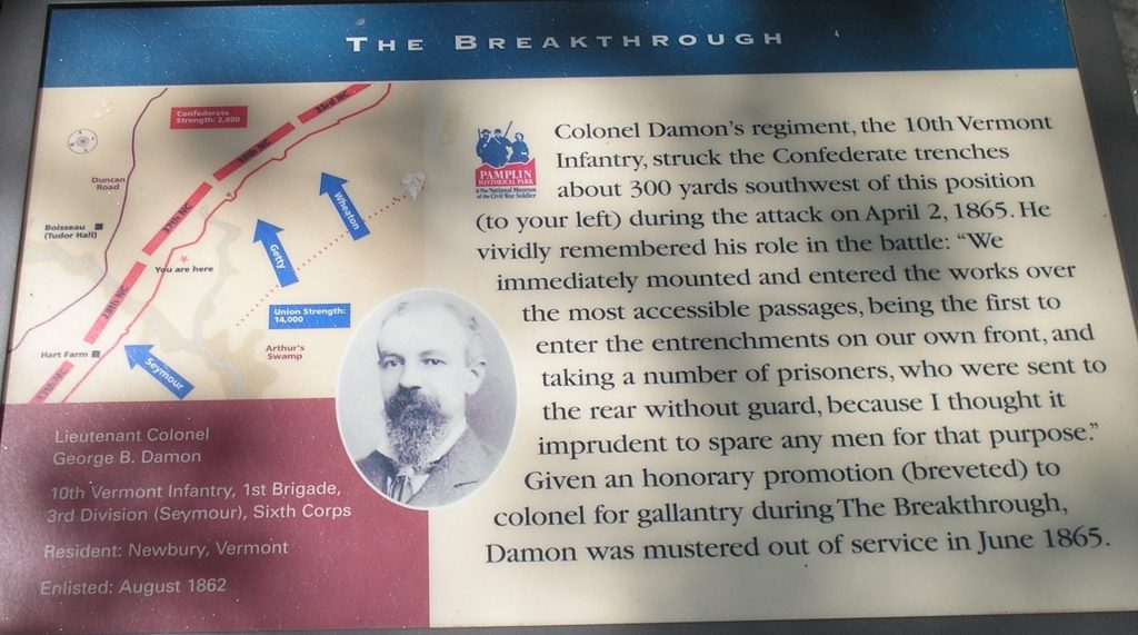 THE BREAKTHROUGH LIEUTENANT COLONEL GEORGE B. DAMON WAR MEMORIAL PANEL