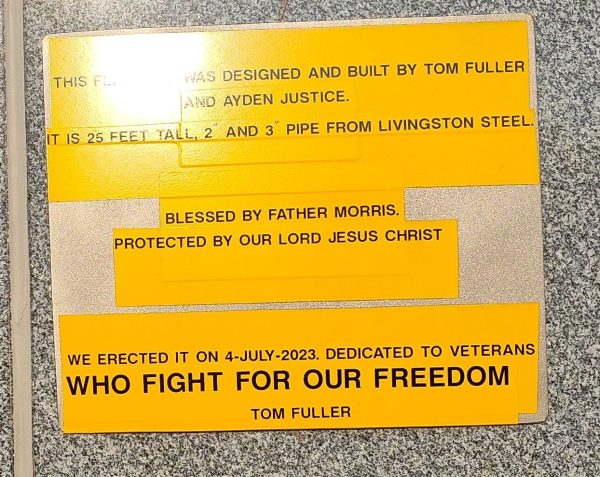 TOM FULLER WAR MEMORIAL FLAGPOLE PLAQUE