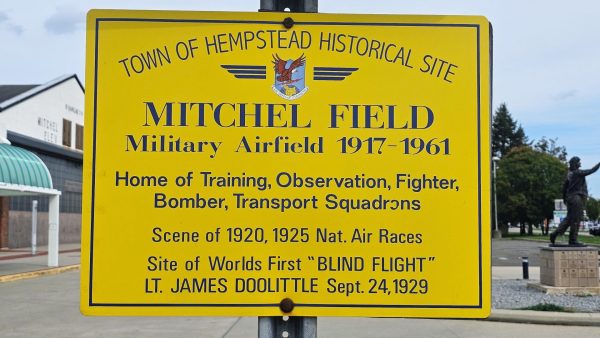 TOWN OF HEMPSTEAD HISTORICAL SITE MITCHEL FIELD MEMORIAL PLAQUE B