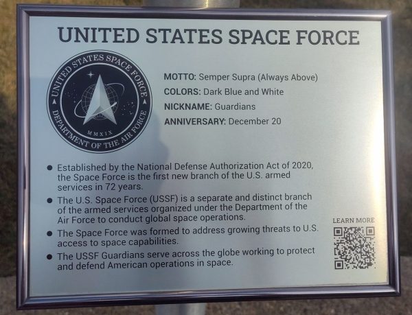 UNITED STATES SPACE FORCE MEMORIAL FLAGPOLE PLAQUE