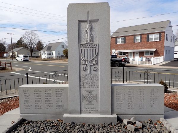 VETERANS OF PORTUGUESE DESCENT OF LUDLOW WORLD WAR II MEMORIAL BACK