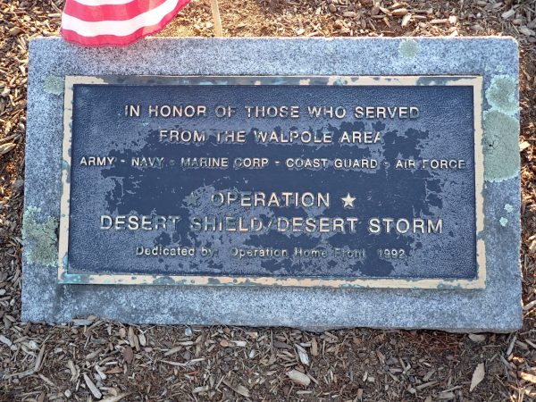WALPOLE OPERATION DESERT SHIELD/ DESERT STORM WAR MEMORIAL PLAQUE