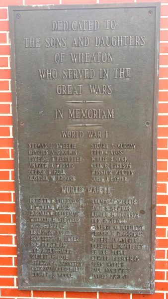 WHEATON GREAT WARS MEMORIAL PLAQUE